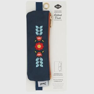 Denik Blue Embroidered Evelynn Blue Notebook Pouch to hold pens and highlighters
